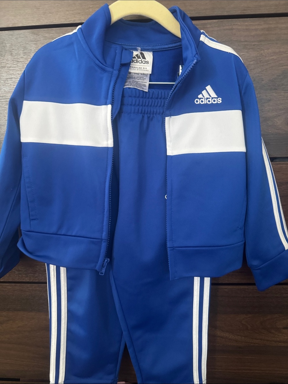 Adidas Blue and White Kids Track Jacket & Pants